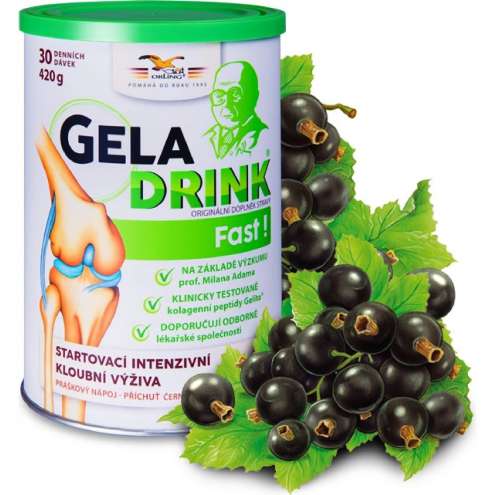 GELADRINK Fast - Supportive joint nutrition with blackcurrant flavor, 420 g